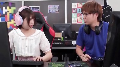 professional gamer chick get hardcore gangbang