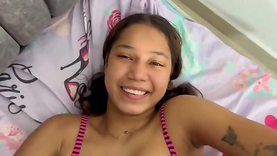 I find my stepsister with my clothes on, I take them off and tear up her hard until I cum in her pussy. H.L.