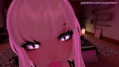 marvelous point of view blowjob in VRchat - with lewd groaning and ASMR Noises