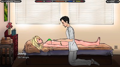 a cunning masseur asked permission to inspect her breasts. 3d hentai Game