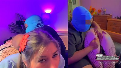 Snow Bunny pawg slurps jizz-shotgun After Taking A rock hard booty SPANKING!