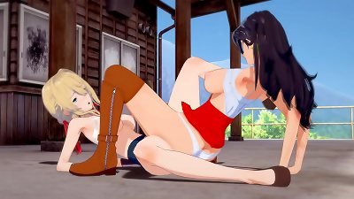 Violet Evergarden x Cattleya Baudelaire - lezzie scissoring