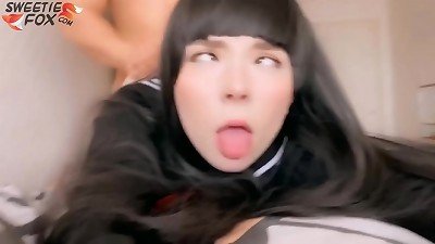 asian schoolgirl Deep deep throating manstick and had Cowgirl sex