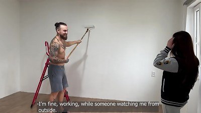 sexy Neighbor Comes to nail While bf at Work