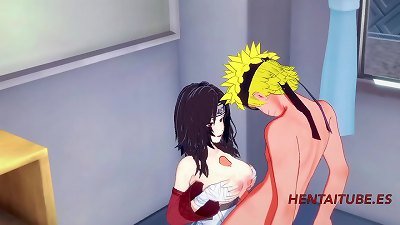 Naruto manga porn 3 dimensional - Kurenai bobjob and drill by Naruto and he shoots a load in her udders and twat
