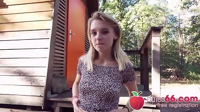 jiggly nubile Lily Ray gets nailed behind an old shack and guzzles a thick load! (ENGLISH) Dates66.com