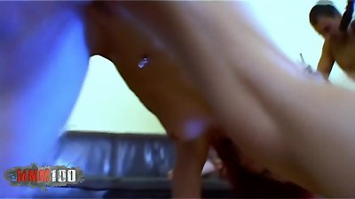 Angie kiss and Cynthia Lavigne get their vulva and culo nailed rock hard by two great boners