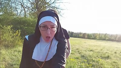 This nun gets her culo packed with cum before she heads to church !!