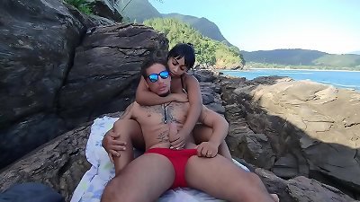 I fucked the molten Soraya Castro on the beach, I came in her pussy, we were almost caught entirely in the special red and sheer