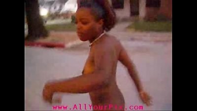 AllYourPix.com - black chick walking In Street nude