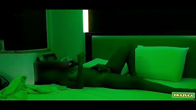 After enjoying nice, she wanted to relax, listening to music while smoking a cigarette, young eighteen years aged hot