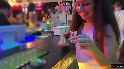 Picked up an escort near a nightclub and offered firm orgy for money - ass fucking and cumshot on face