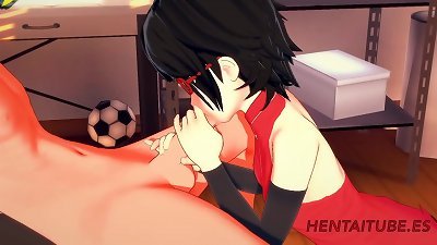 Boruto Naruto manga porn 3 dimensional - Sarada hj & blowjob to Naruto and jizm in her gullet - hentai stiff lovemaking