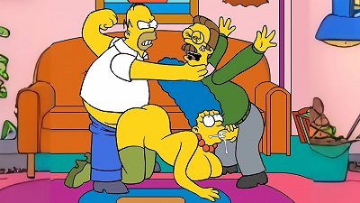 trampy Housewife Marge Sinpsom gargles A Neighbor's jizz-shotgun In Front Of Her cheating husband / comic / Toons / Parody
