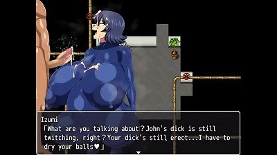 Shipwrecked Spaceship Todoroki [Monthly Patreon choice manga porn game] Ep.16 knocked up lady gives a hand job finishing with a wonderful bukkake