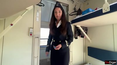 train Conductor fucks with Passenger and happily plowed Him the whole excursion