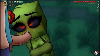 HornyCraft [Minecraft Parody anime game PornPlay ] Ep.19 the creeper girl give me a steamy fellatio and liked a meaty facial jizz shot