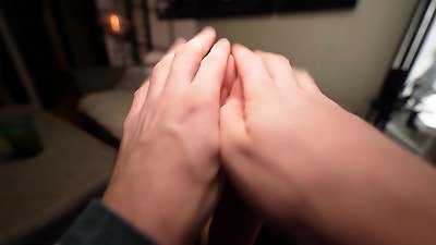 encountered a lady in a club, gave her a massage and cummed on her beautiful soles