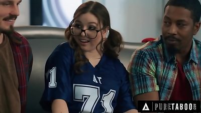 pure TABOO insatiable teen Leana Lovings tempts Her Stepdad's hottest buddies