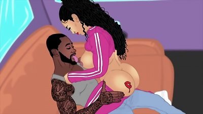 queen Rogue gets down and sloppy giving 1 hell of a oral pleasure to the King in a party bus