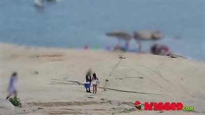 Carol Linda is BACK IN pornography to tempt random guys at the beach!