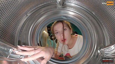 Step sista Got Stuck Again into Washing Machine Had to Call Rescuers