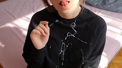 scorching handjob And enormous cum On Clothes! POV!