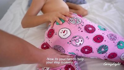 Step mom Wakes up to rock hard dick of Step sonny He helps milf to spunk fast Carry Light