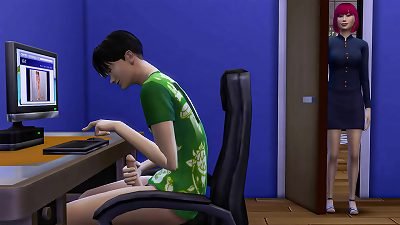 chinese mom Catches Her StepSon tugging In Front Of The Computer And Then Helps Him Have bang-out With Her For The first-ever Time - Family bang-out Taboo - Adult movie - prohibited sex | asian mom And Stepson Story