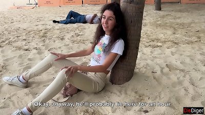 Public pickup - Took a woman from her cuckold hubby from the beach to motel apartment and nailed her