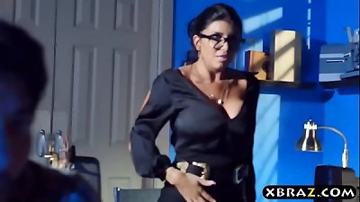 cougar educator demonstrates a porno movie in class and tears up a student