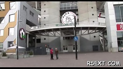 adorable aged hooker gets cooch romped hard from behind