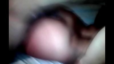 youthfull college lady lying face down to her boyfriend's fit buddy