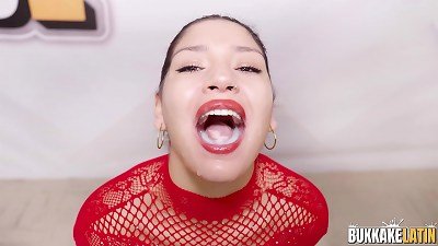 bukkake latin - big-bootied Rosex Argentina receives cum by the liter.